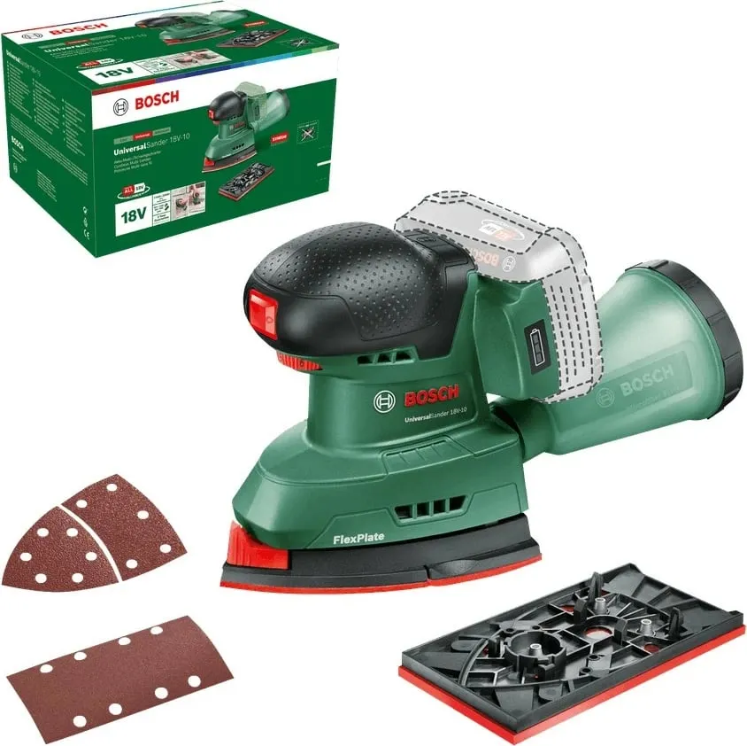 Brusk Bosch UniversalSander 18V-10, pa kabllo, 18V, jeshil - 2