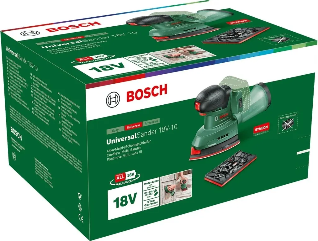 Brusk Bosch UniversalSander 18V-10, pa kabllo, 18V, jeshil - 3
