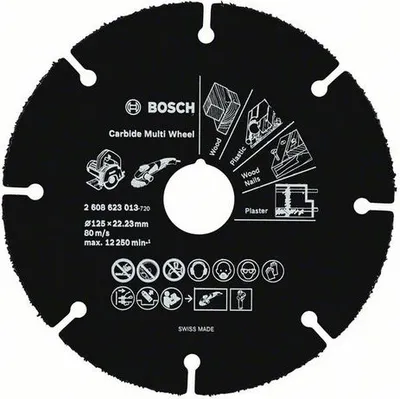 Disk prerës Bosch Expert Carbide Multi Wheel, 125mm, karabit, gri - 1