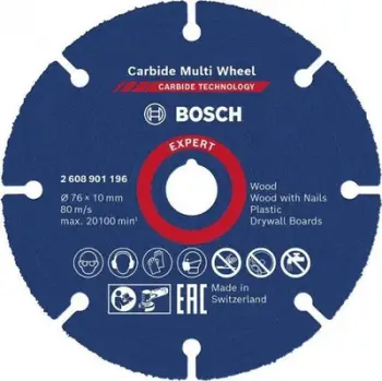 Disk prerës Bosch EXPERT Carbide Multi Wheel, 76 mm, vrimë 10 mm