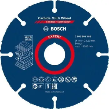 Disk prerës Bosch EXPERT Carbide MultiWheel, 115mm, për gërryes këndor