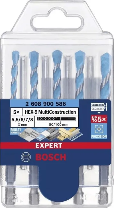 Set shpuese Bosch Expert HEX-9 MultiConstruction, 5 copë, 5.5-8mm - 1