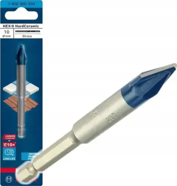 Freze për qeramikë Bosch EXPERT HEX-9 Hard Ceramics, karbid, për porcelan dhe qelq