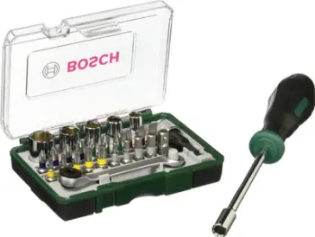 Set veglash Bosch Mini X Line, 27 pjesë, me bitat dhe aksesorë, jeshil