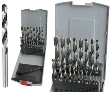 Set turjelash cilindrike Bosch HSS (2608577351), 1-10mm, 19 copë