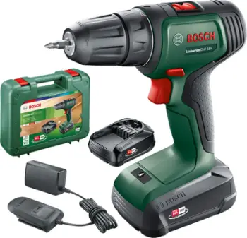 Trapano vidhosës Bosch UniversalDrill 18V, 2 shpejtësi, 2 bateri 1.5Ah, jeshile