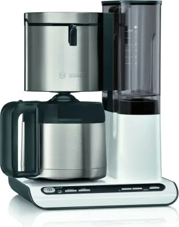 Aparat kafeje Bosch TKA8A681, 1.1 L, 1100 W, Ngjyrë e zezë, Inoks, E bardhë