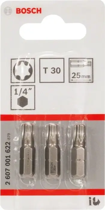 Set bitash Torx Bosch Extra Hard T30, 25mm, paketim 3 copë