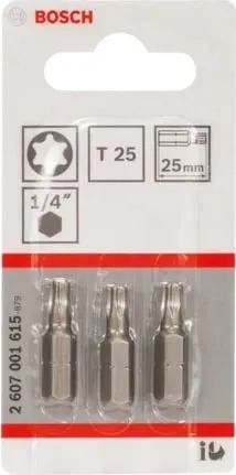 Set bitash Bosch Extra Hard Torx T25, 25mm, paketim 3 copë - 2