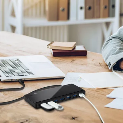 USB Hub TP-Link UH700, 7 porta USB 3.0, 3 porta karikimi, e zezë - 3