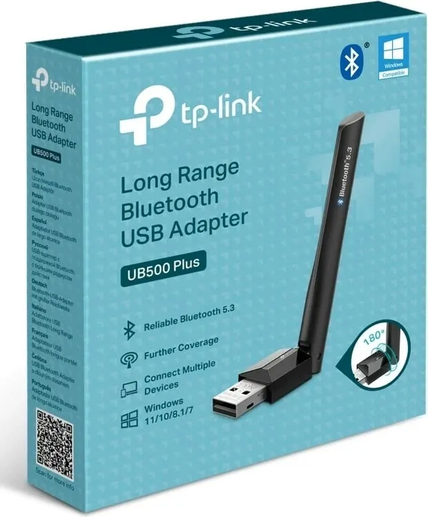 Përshtatës TP-Link UB500 Plus, USB Type-A, Bluetooth 5.3, i zi - 6