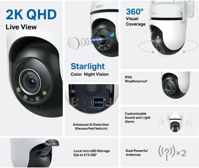 Kamera sigurie TP-Link Tapo C520WS, Wi-Fi, e bardhë - 2