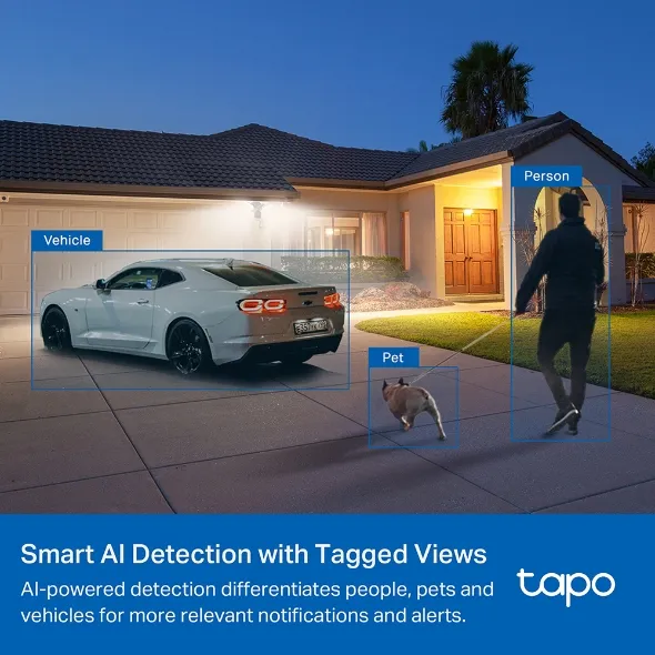 Kamerë TP-Link Tapo C720 Smart, 2K QHD, 2800 Lumen, e zezë - 3