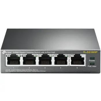 Switch TP-LINK TL-SG1005P 5 porta Gigabit me 4 porta PoE+, zi