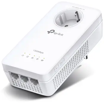 Stacion powerline, TP-Link, TL-WPA8631P, AV1300 deri 1300 Mbps, 3 porta Ethernet, prizë kaluese, e bardhë