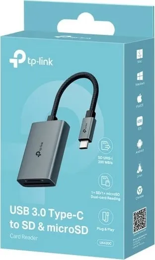 Lexues kartash TP-Link UA430C, USB 3.2 Gen 1, Type-C, Gri - 2