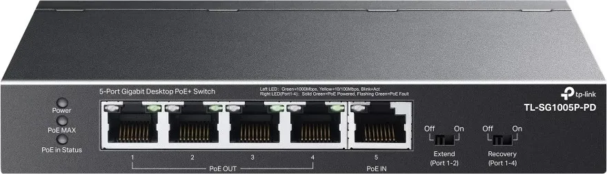 Switch TP-Link TL-SG1005P-PD, 5 porta Gigabit, PoE, Zi - 1