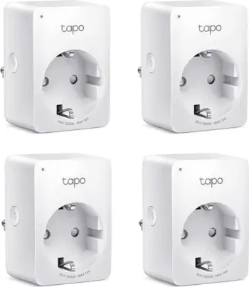 Prizë inteligjente Wi‑Fi, TP-Link, Tapo P110, matje energjie, kontroll me aplikacion dhe zë, 16A 3680W, e bardhë, set 4-copë