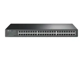 Switch, TP-Link, TL-SF1048, 48 porte 10/100 Mbps, rackmount, i pa-menaxhuar, e zezë