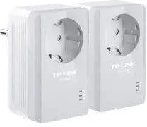 Adapter rrjeti Powerline, TP-Link, TL-PA4010P KIT, me prizë kaluese, komplet dysh, e bardhë