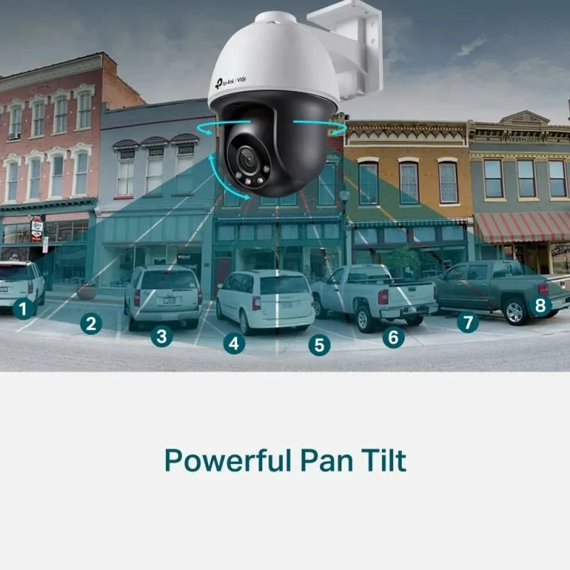 Kamerë IP rrotulluese, TP-Link VIGI C540 4MP full-color 4mm PoE outdoor, bardhë/zezë - 5