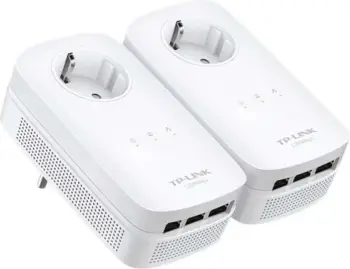 Adaptues Powerline TP-Link TL-PA8030P KIT AV1300, 3x Gigabit LAN, 2x2 MIMO, me prizë kaluese, i bardhë, set 2-copësh