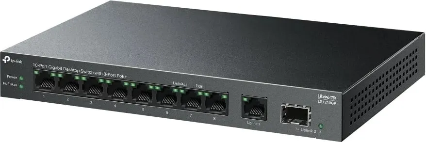 Switch TP-Link LiteWave LS1210GP, 10-Port Gigabit, PoE+, i zi - 3