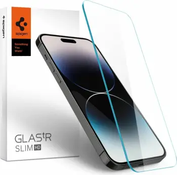 Xham mbrojtës Spigen tR Slim HD për Apple iPhone 14 Pro, transparent