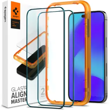 Xhami mbrojtës Spigen tR Align Master për Apple iPhone 14 Pro Max, i zi, 2 copë