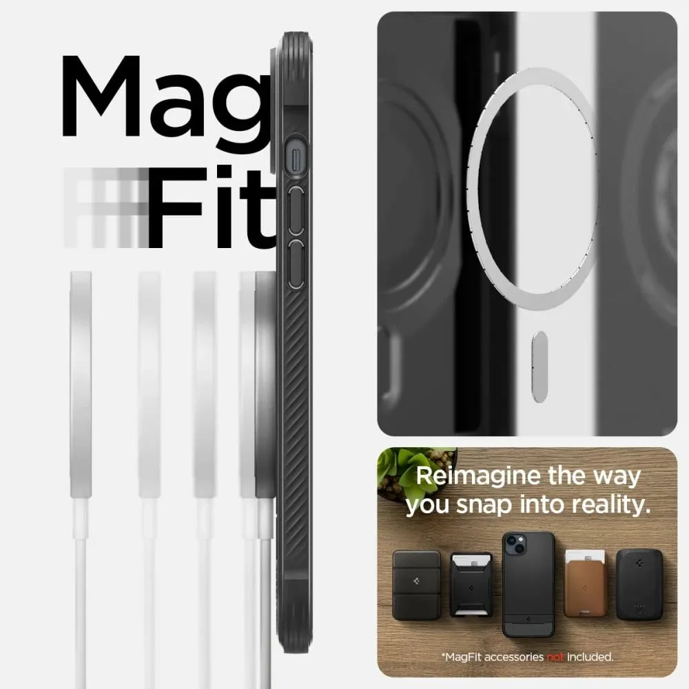 Mbulesa mbrojtëse Spigen Rugged Armor MagSafe për Apple iPhone 14, e zezë - 6