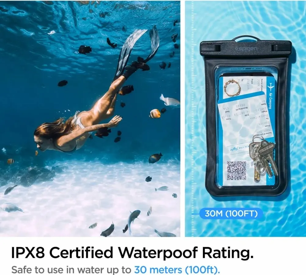 Mbrojtëse e papërshkrueshme nga uji Spigen Aqua Shield WaterProof Case A601, 2 copë, e zezë - 10