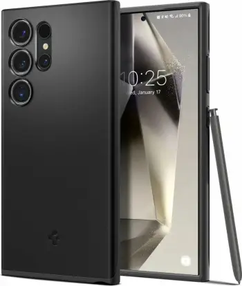 Mbrojtëse për celular Samsung Galaxy S24 Ultra Spigen Thin Fit, e zezë