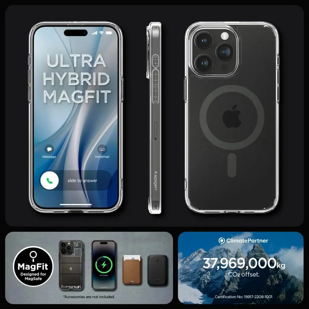 Mbështjellës për iPhone 15 Pro Max Spigen Ultra Hybrid MagSafe, i hirtë - 8