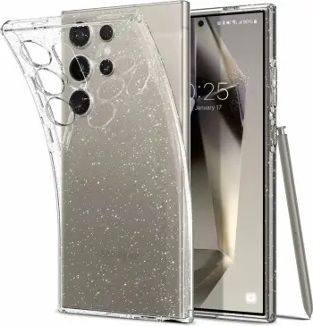 Mbështjellës për Samsung Galaxy S24 Ultra Spigen Liquid Crystal Glitter, transparent