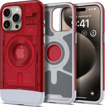 Mbështjellës për iPhone 15 Pro Max Spigen Classic C1 MagSafe, i kuq