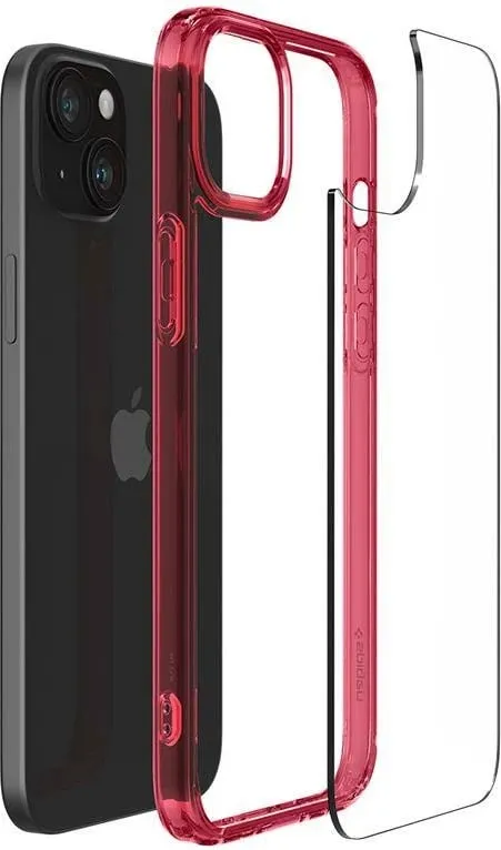 Mbështjellës për iPhone 15 Spigen Ultra Hybrid, i kuq - 9