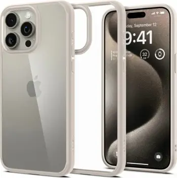Mbështjellës për iPhone 15 Pro Spigen Ultra Hybrid, transparent
