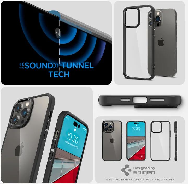 Mbrojtëse për celular iPhone 14 Pro Spigen Ultra Hybrid, e zezë mat - 11