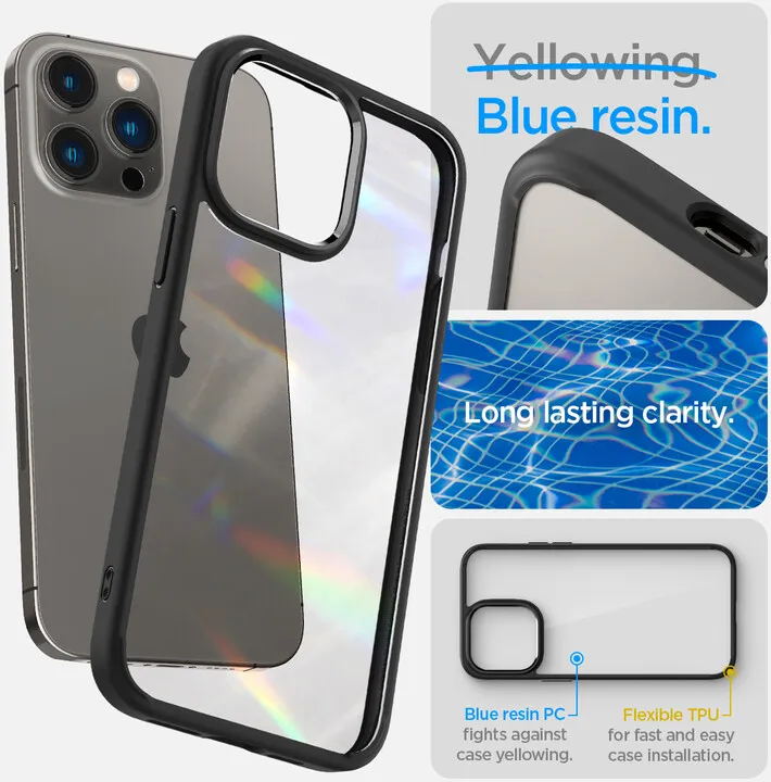 Mbrojtëse për celular iPhone 14 Pro Spigen Ultra Hybrid, e zezë mat - 8