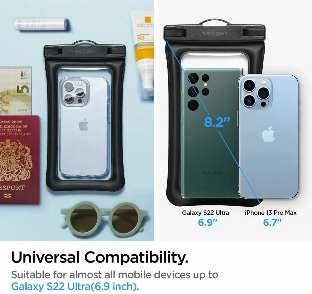 Mbrojtëse e papërshkrueshme nga uji Spigen Aqua Shield WaterProof Floating Case A610 1 Pack, e zezë - 4