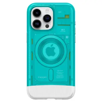 Mbrojtëse për celular iPhone 15 Pro Spigen Classic C1 MagSafe, e kaltër e lehtë