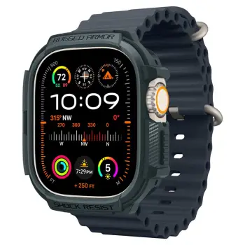 Mbështjellës për Apple Watch Ultra 2/1 49mm Spigen Rugged Armor, i gjelbër