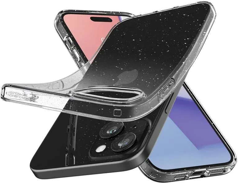Mbrojtëse për celular iPhone 15 Plus Spigen Liquid Crystal Glitter, transparente - 11