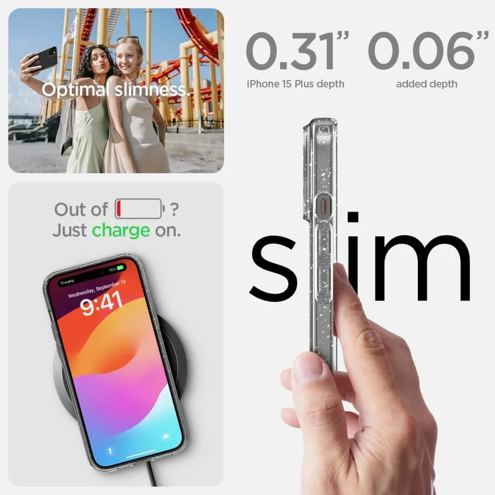 Mbrojtëse për celular iPhone 15 Plus Spigen Liquid Crystal Glitter, transparente - 10