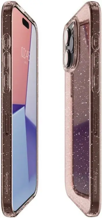 Mbështjellës për iPhone 15 Pro Spigen Liquid Crystal Glitter, rozë