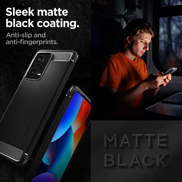 Mbështjellës për Xiaomi Redmi Note 12 Pro+ 5G Spigen Rugged Armor, e zezë - 12