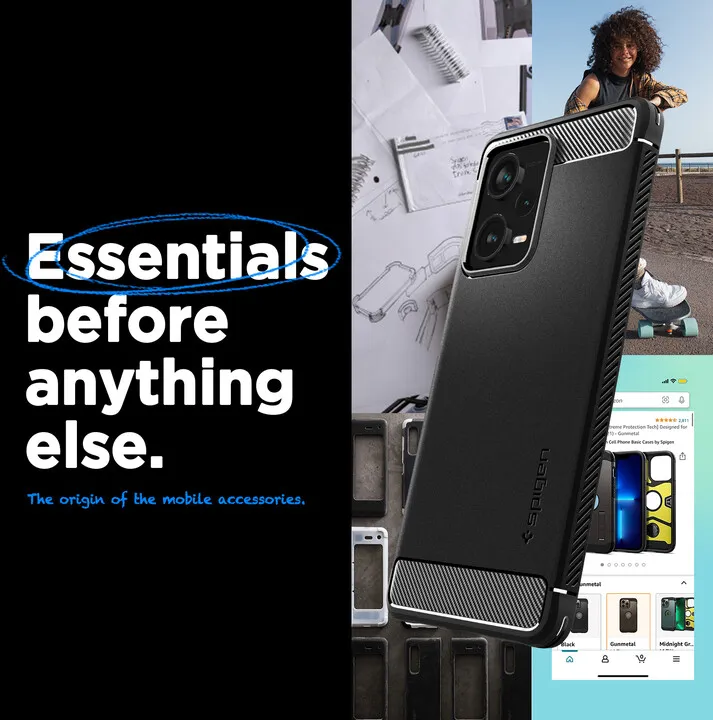 Mbështjellës për Xiaomi Redmi Note 12 Pro+ 5G Spigen Rugged Armor, e zezë - 10