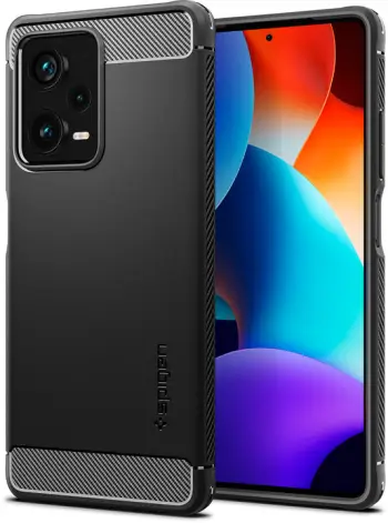 Mbështjellës për Xiaomi Redmi Note 12 Pro+ 5G Spigen Rugged Armor, e zezë