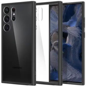 Mbrojtëse për celular Samsung Galaxy S23 Ultra Spigen Ultra Hybrid, e zezë