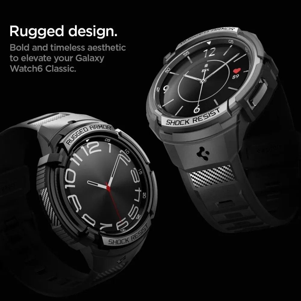 Rrip Spigen Rugged Armor Pro për orë Samsung Galaxy Watch6 Classic 47mm, i zi - 13